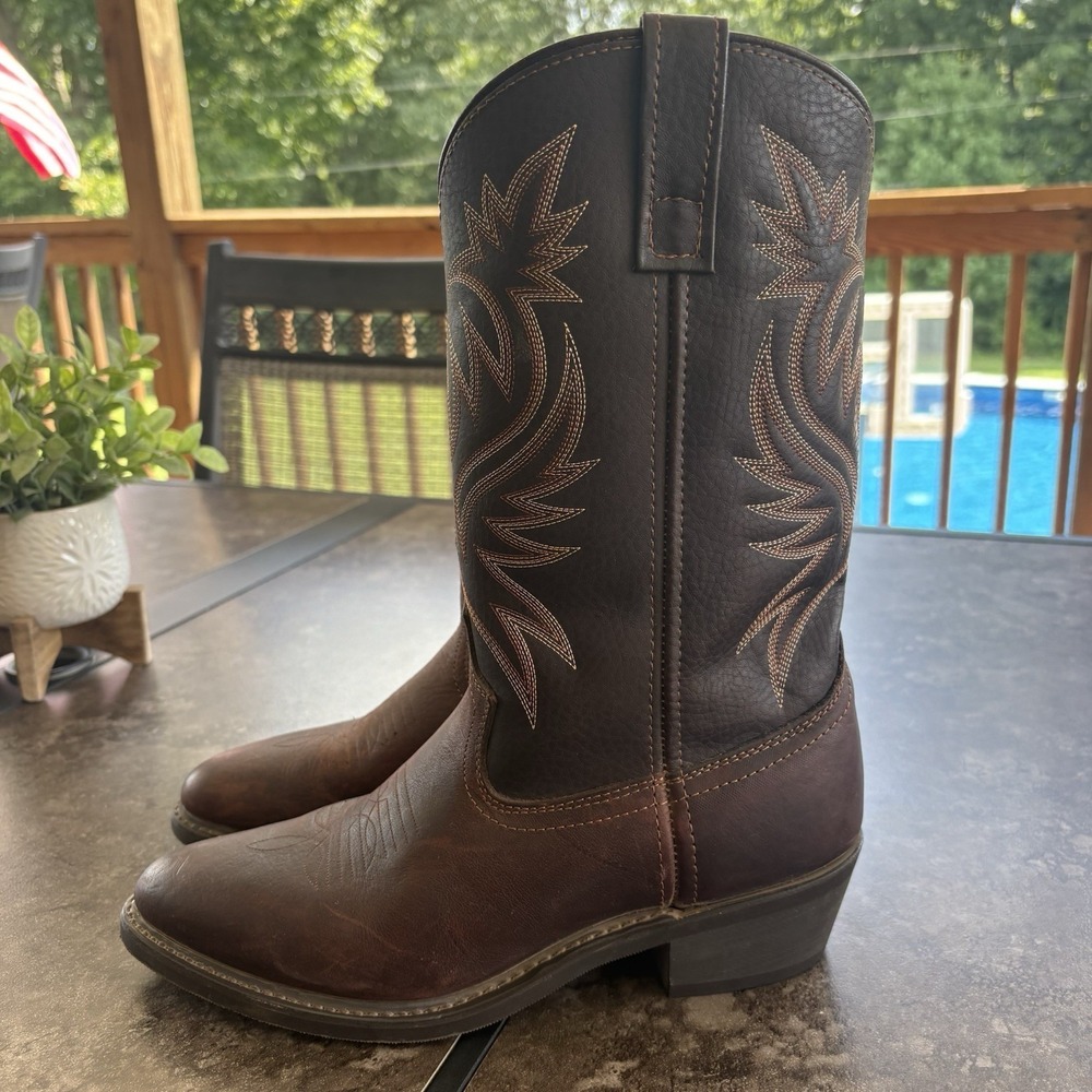 Laredo Men's Leather Western Cowboy‎ Boots Brown 4243 8 D - Picture 3 of 9